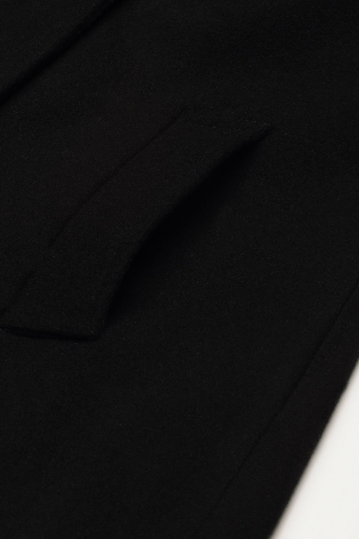 Black Woollen Trench Coat | Women